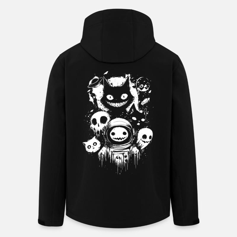 Creepy Space Horror – Astronaut & Grinsekatzen - Recycelte Männer Softshell-Jacke von Stanley/Stella - Schwarz