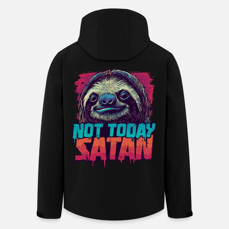 Not Today Satan Faultier – Lustiger Spruch - Recycelte Männer Softshell-Jacke von Stanley/Stella - Schwarz