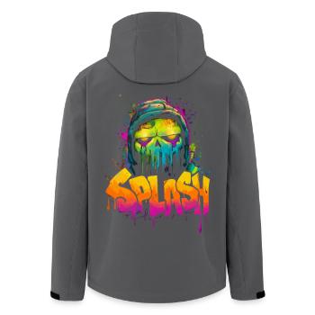 Splash Totenkopf Neon Graffiti Streetart Hoodie Lo - Recycelte Männer Softshell-Jacke von Stanley/Stella - Schwarz - Hinten - AI Model Male 185 light (185cm)