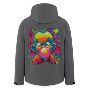 Angry Bubblegum Kid Comic Street Art Neon Look - Men’s Recycled Softshell Jacket by Stanley/Stella - black - Back - AI Model Male 185 light (185cm)