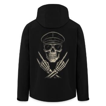 Rock Musik, Totenkopf, Rock Hand, Heavy Metal - Recycelte Männer Softshell-Jacke von Stanley/Stella - Schwarz - Hinten - AI Model Male 185 light (185cm)