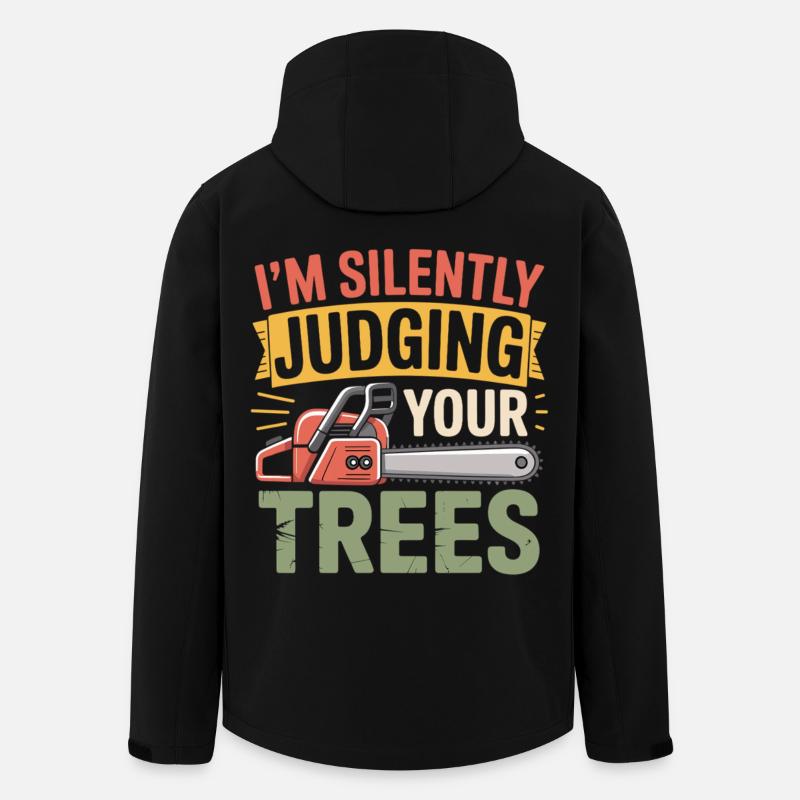 Tronçonneuse - Je juge vos arbres - Veste softshell homme en polyester recyclé Stanley/Stella - noir