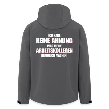 Keine Ahnung was meine Kollegen beruflich machen - Recycelte Männer Softshell-Jacke von Stanley/Stella - Schwarz - Hinten - AI Model Male 185 light (185cm)