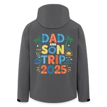 Papa und Sohn Abenteuer 2025 - Recycelte Männer Softshell-Jacke von Stanley/Stella - Schwarz - Hinten - AI Model Male 185 light (185cm)