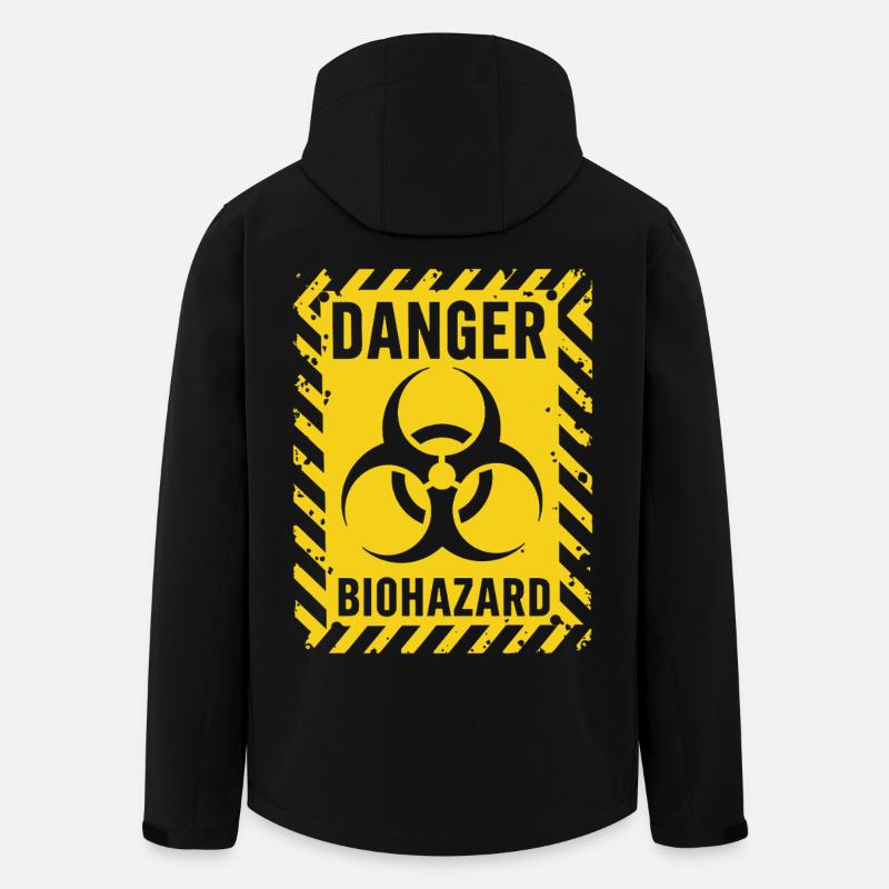 Danger Biohazard Grunge Zombies Apocalypse - Veste softshell homme en polyester recyclé Stanley/Stella - noir