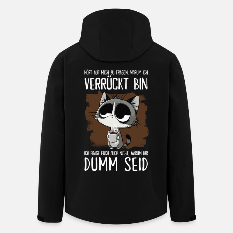 Sarkastischer Katzen Spruch für Morgenmuffel - Recycelte Männer Softshell-Jacke von Stanley/Stella - Schwarz