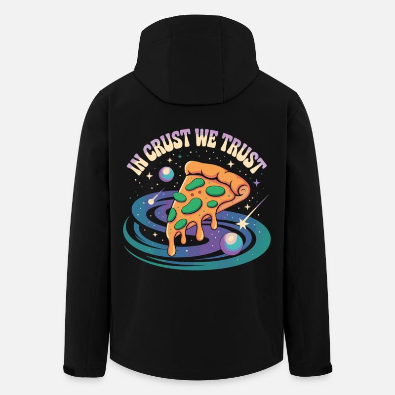 In Crust We Trust - Pizza Universum Shirt - Recycelte Männer Softshell-Jacke von Stanley/Stella - Schwarz