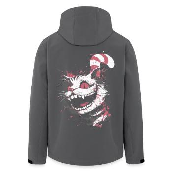 Psycho Katze Design – verrückter Grinsekatze Look - Recycelte Männer Softshell-Jacke von Stanley/Stella - Schwarz - Hinten - AI Model Male 185 light (185cm)