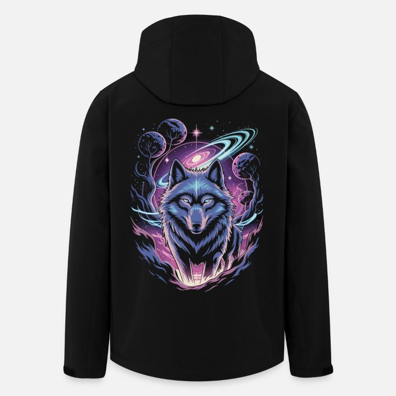 Mystischer Wolf - Recycelte Männer Softshell-Jacke von Stanley/Stella - Schwarz