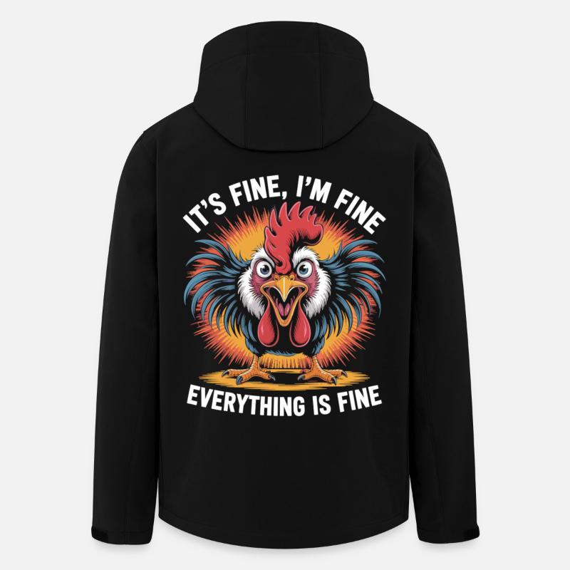 Funny Chaos Chicken Shirt - Men’s Recycled Softshell Jacket by Stanley/Stella - black