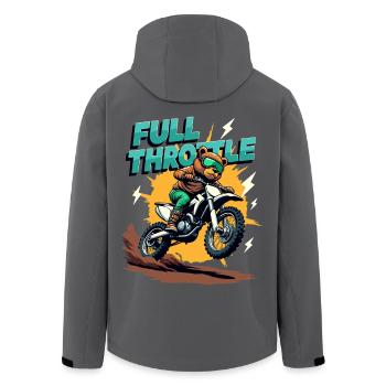 Full Throttle Bear Motocross Motorcycle - Men’s Recycled Softshell Jacket by Stanley/Stella - black - Back - AI Model Male 185 light (185cm)