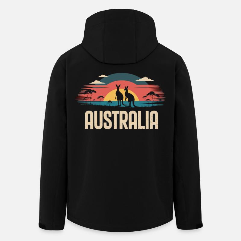 Australien mit Kängurus im Outback - Recycelte Männer Softshell-Jacke von Stanley/Stella - Schwarz