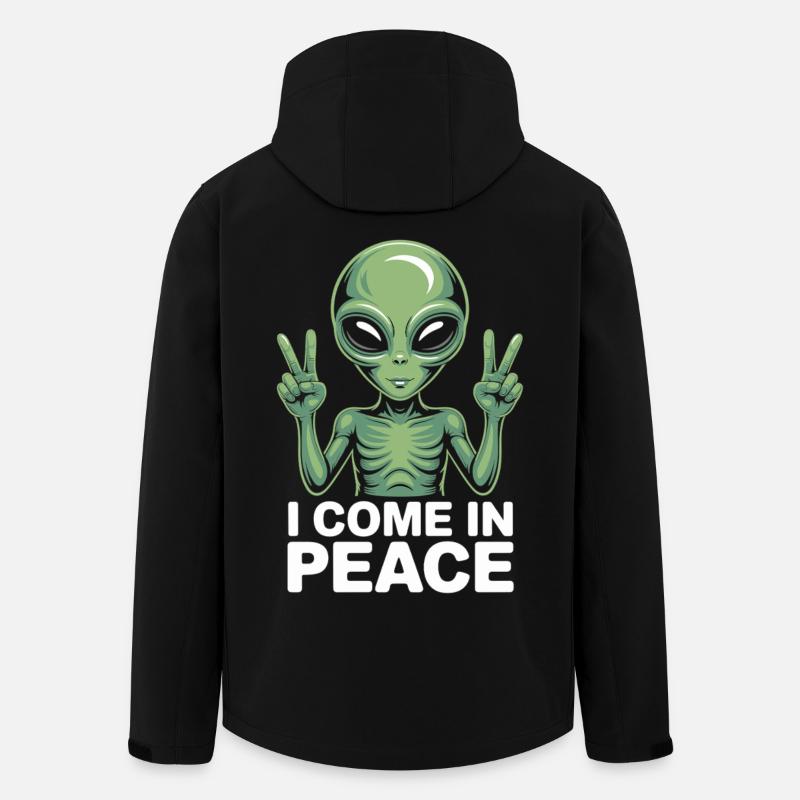 Alien mit Friedenszeichen - Recycelte Männer Softshell-Jacke von Stanley/Stella - Schwarz