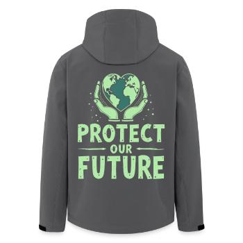 Protect Our Future Planet Earth - Men’s Recycled Softshell Jacket by Stanley/Stella - black - Back - AI Model Male 185 light (185cm)