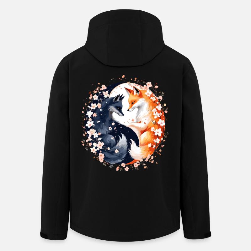 Kitsune Fox, Japanese Anime & Mythology - Men’s Recycled Softshell Jacket by Stanley/Stella - black