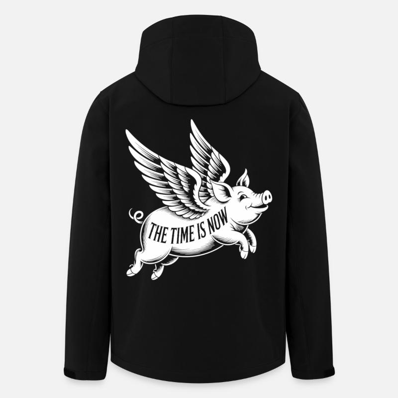 Fliegendes Schwein, klare Botschaft - Recycelte Männer Softshell-Jacke von Stanley/Stella - Schwarz
