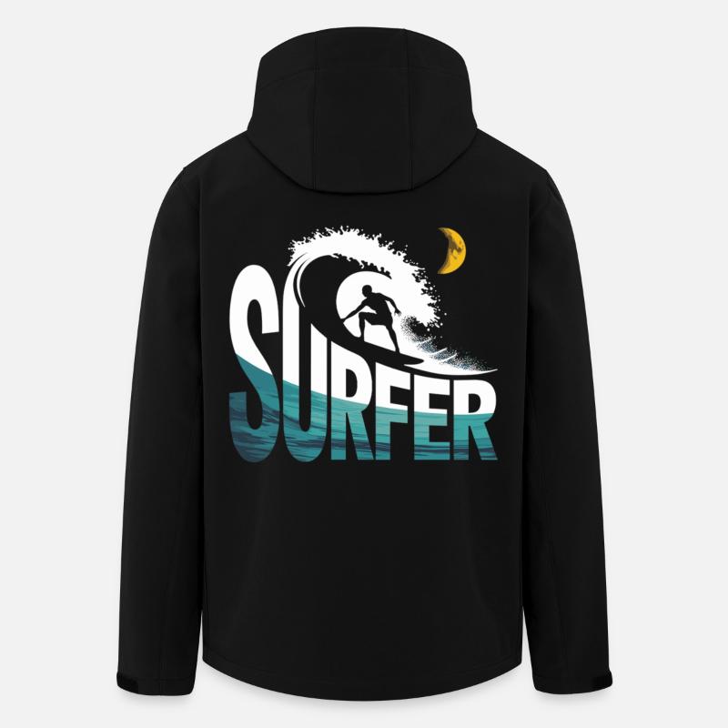 Surfeurs la nuit - Veste softshell homme en polyester recyclé Stanley/Stella - noir