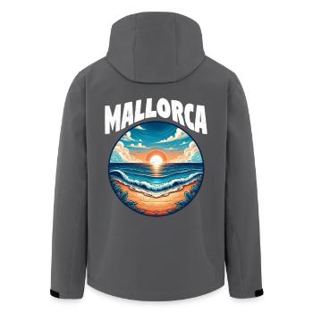 Mallorca Beach Sunset - Men’s Recycled Softshell Jacket by Stanley/Stella - black - Back - AI Model Male 185 light (185cm)