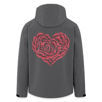 Cœur de roses avec amour - Veste softshell homme en polyester recyclé Stanley/Stella - noir - Dos - AI Model Male 185 light (185cm)