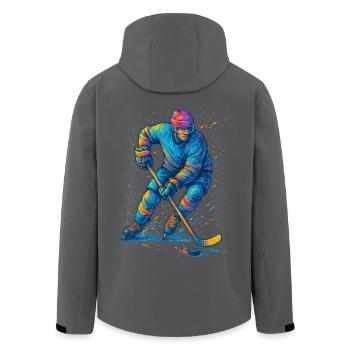 Eishockey Eishockeyspieler Mann - Recycelte Männer Softshell-Jacke von Stanley/Stella - Schwarz - Hinten - AI Model Male 185 light (185cm)
