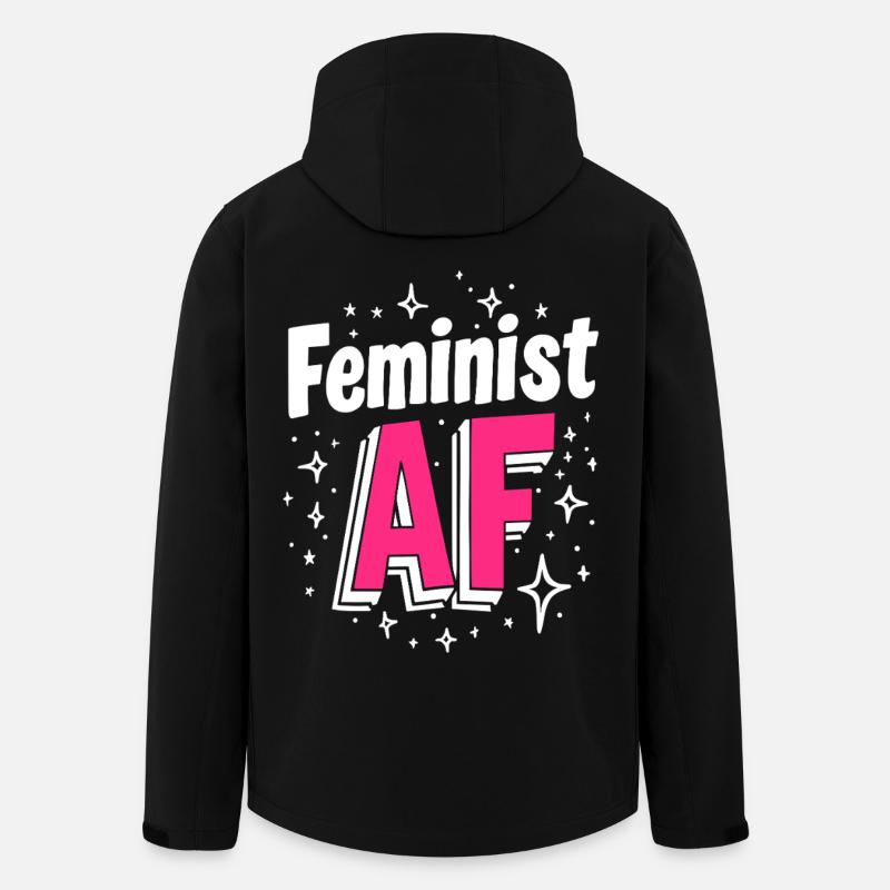 Féministe AF Déclaration Dicton - Veste softshell homme en polyester recyclé Stanley/Stella - noir