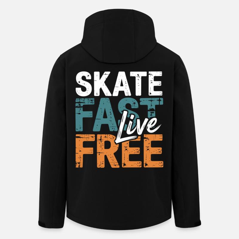 Skate Fast Live Free - Men’s Recycled Softshell Jacket by Stanley/Stella - black