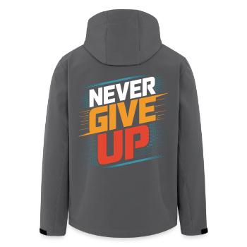 Motivation pur: Niemals aufgeben und weitermachen - Recycelte Männer Softshell-Jacke von Stanley/Stella - Schwarz - Hinten - AI Model Male 185 light (185cm)