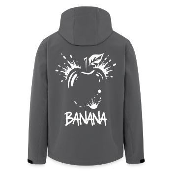 Banane Apfel Witz - Recycelte Männer Softshell-Jacke von Stanley/Stella - Schwarz - Hinten - AI Model Male 185 light (185cm)