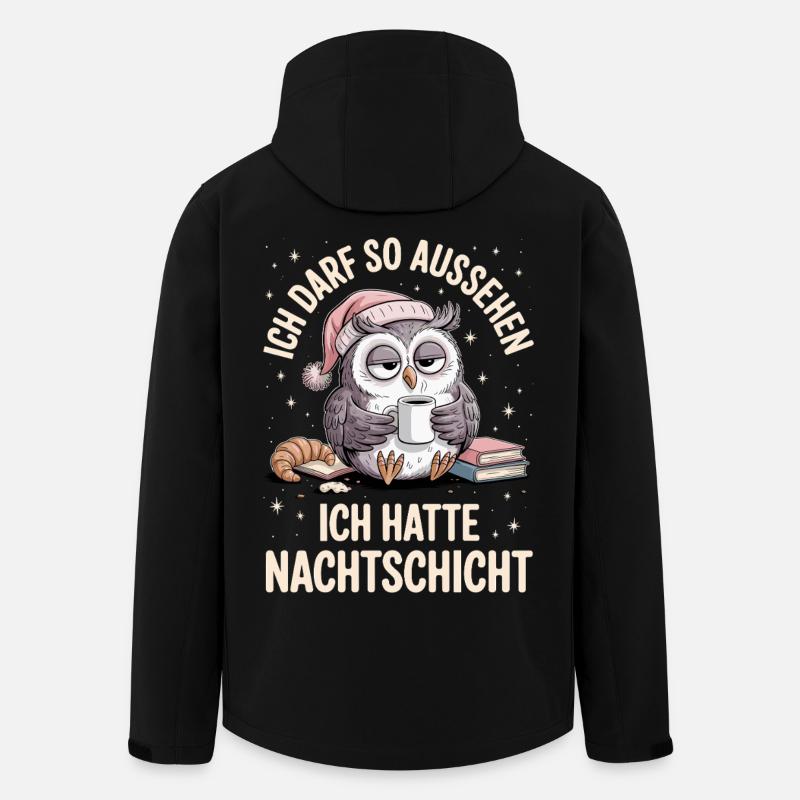 Nachtschicht Nachtdienst Krankenschwester Eule - Recycelte Männer Softshell-Jacke von Stanley/Stella - Schwarz