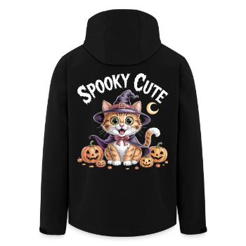 Cute Witch Cat – Spooky Cute Halloween Shirt - Men’s Recycled Softshell Jacket by Stanley/Stella - black - Back - AI Model Male 185 light (185cm)