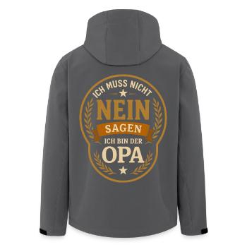 Opa, Ich muss nicht nein sagen ich bin der Opa - Recycelte Männer Softshell-Jacke von Stanley/Stella - Schwarz - Hinten - AI Model Male 185 light (185cm)