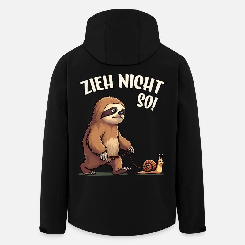 Faultier Spruch Zieh Nicht So Schnecke Wandern - Recycelte Männer Softshell-Jacke von Stanley/Stella - Schwarz