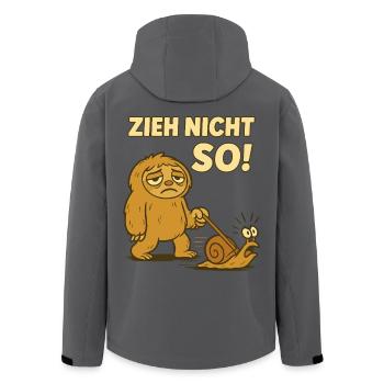 Faultier Spruch Zieh Nicht So Schnecke Wandern - Recycelte Männer Softshell-Jacke von Stanley/Stella - Schwarz - Hinten - AI Model Male 185 light (185cm)
