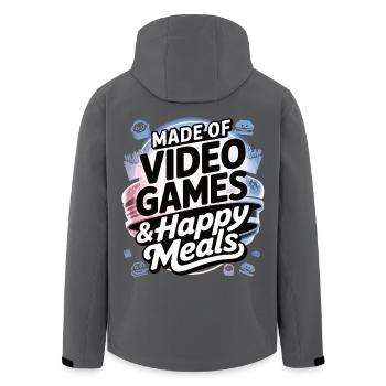 Gamer & Fastfood – Besser wird's nicht - Recycelte Männer Softshell-Jacke von Stanley/Stella - Schwarz - Hinten - AI Model Male 185 light (185cm)
