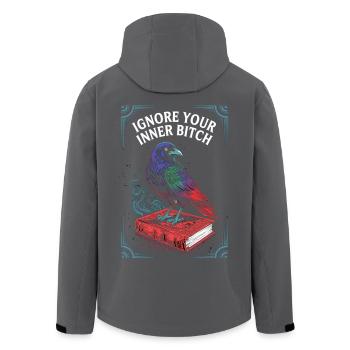 Tarot Rabe auf Zauberbuch – Frecher Mindset-Spruch - Recycelte Männer Softshell-Jacke von Stanley/Stella - Schwarz - Hinten - AI Model Male 185 light (185cm)