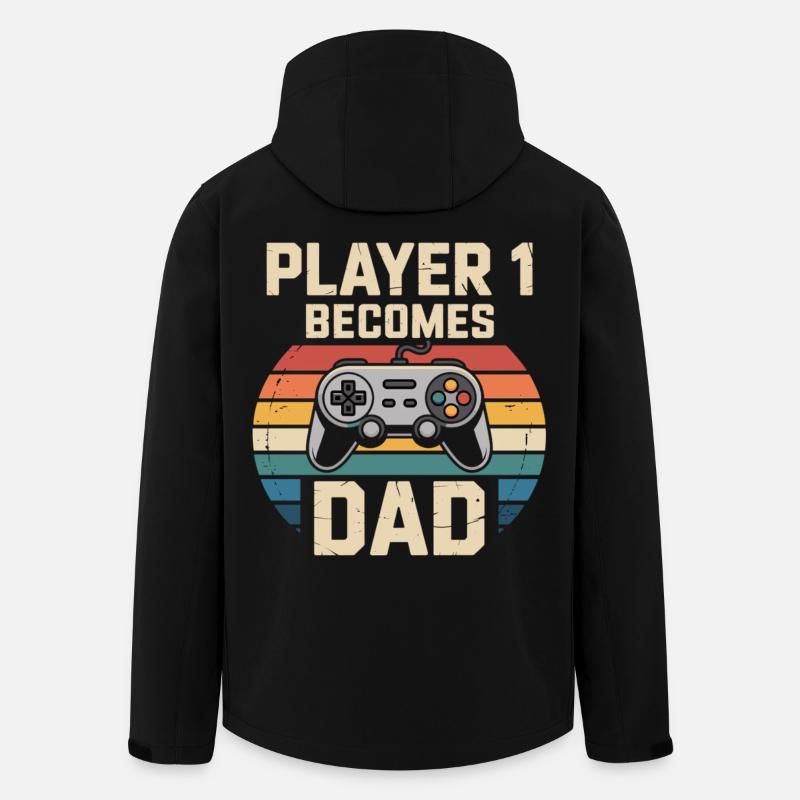 Player 1 wird Papa - Recycelte Männer Softshell-Jacke von Stanley/Stella - Schwarz