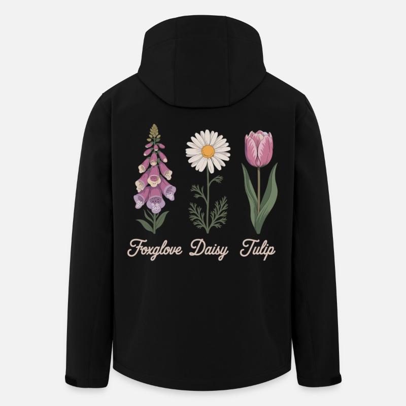 Foxglove Daisy Tulip Blumen Shirt - Recycelte Männer Softshell-Jacke von Stanley/Stella - Schwarz