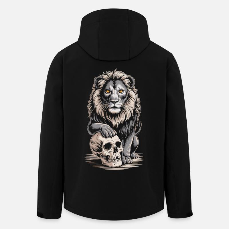 Löwe mit Totenschädel - Recycelte Männer Softshell-Jacke von Stanley/Stella - Schwarz