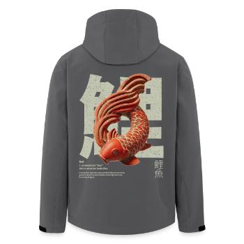 Japanischer Koi Fisch – Glück & Transformation - Recycelte Männer Softshell-Jacke von Stanley/Stella - Schwarz - Hinten - AI Model Male 185 light (185cm)
