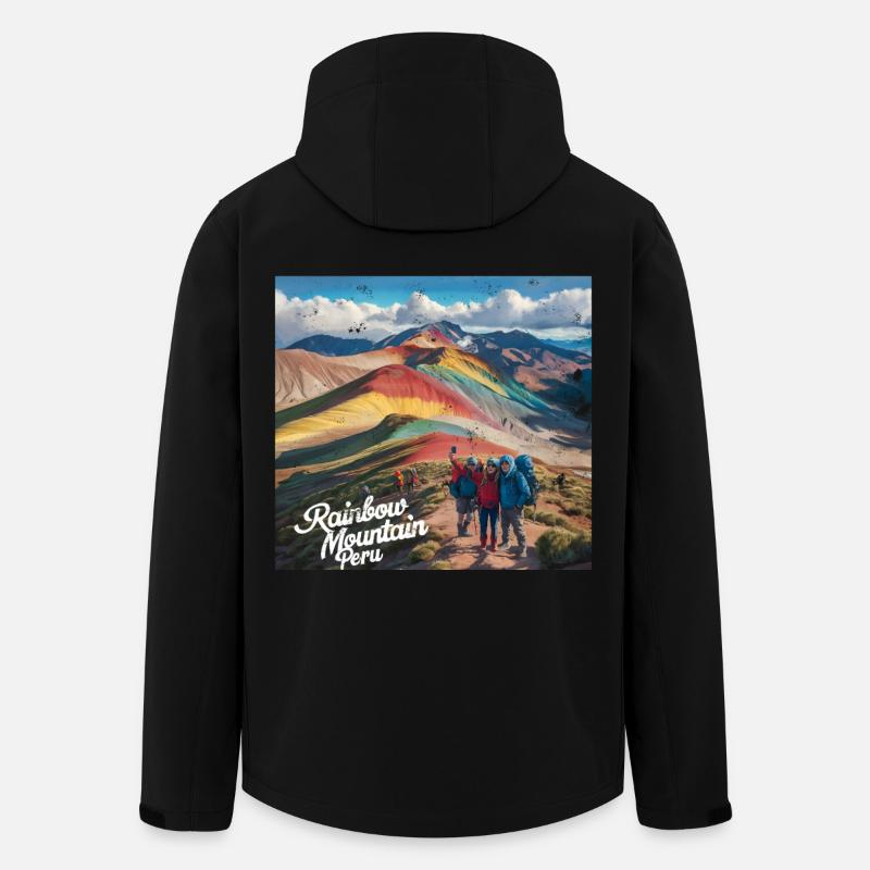 Rainbow Mountain Peru - Men’s Recycled Softshell Jacket by Stanley/Stella - black