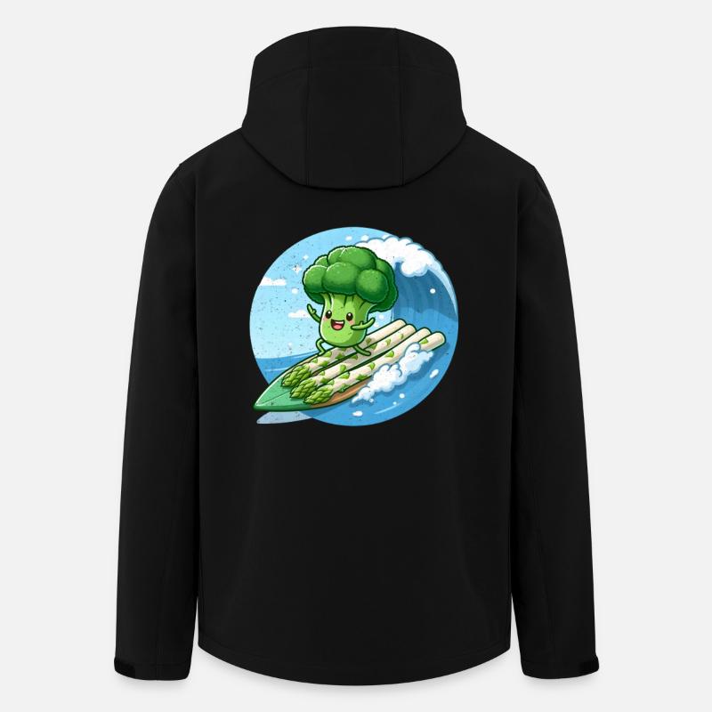 Le brocoli surfe sur les asperges - Veste softshell homme en polyester recyclé Stanley/Stella - noir