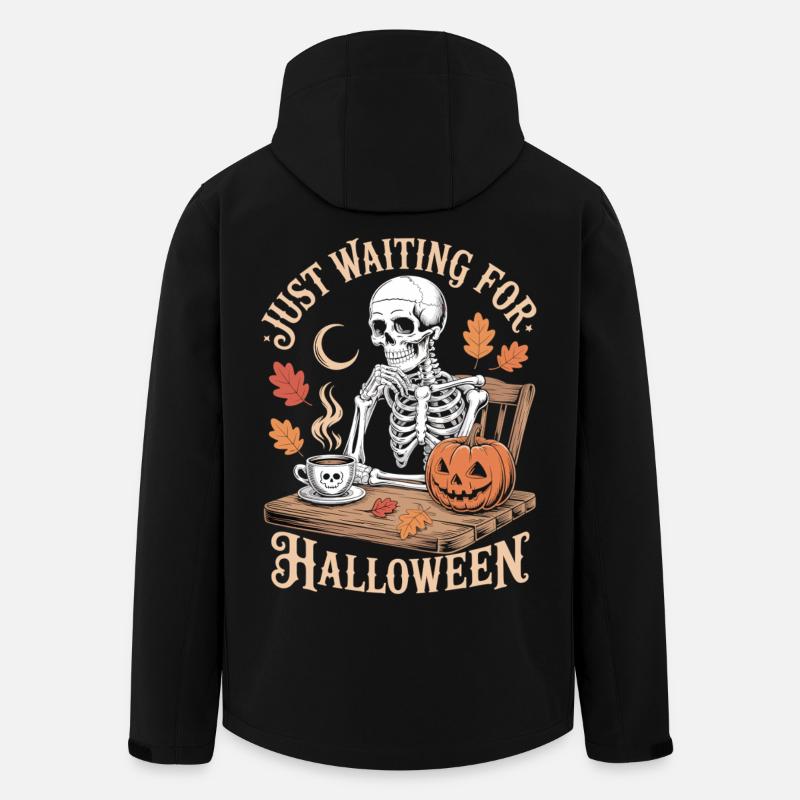 Skelett mit Kürbis Halloween Shirt - Recycelte Männer Softshell-Jacke von Stanley/Stella - Schwarz