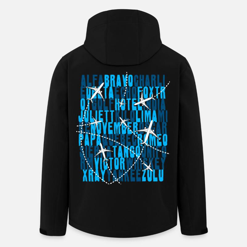 Pilot Luftfahrt Alphabet Fluglotse Flugzeug - Recycelte Männer Softshell-Jacke von Stanley/Stella - Schwarz