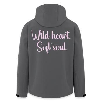 Wildes Herz Sanfte Seele - Recycelte Männer Softshell-Jacke von Stanley/Stella - Anthrazit - Hinten - AI Model Male 185 light (185cm)