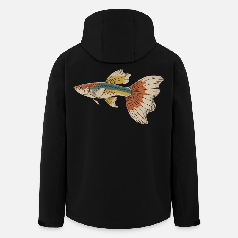 Bunter Tropenfisch Sailfin - Recycelte Männer Softshell-Jacke von Stanley/Stella - Schwarz