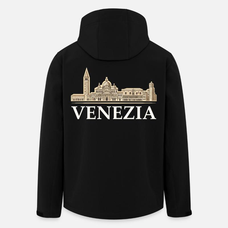 Venezia Feeling - Recycelte Männer Softshell-Jacke von Stanley/Stella - Schwarz