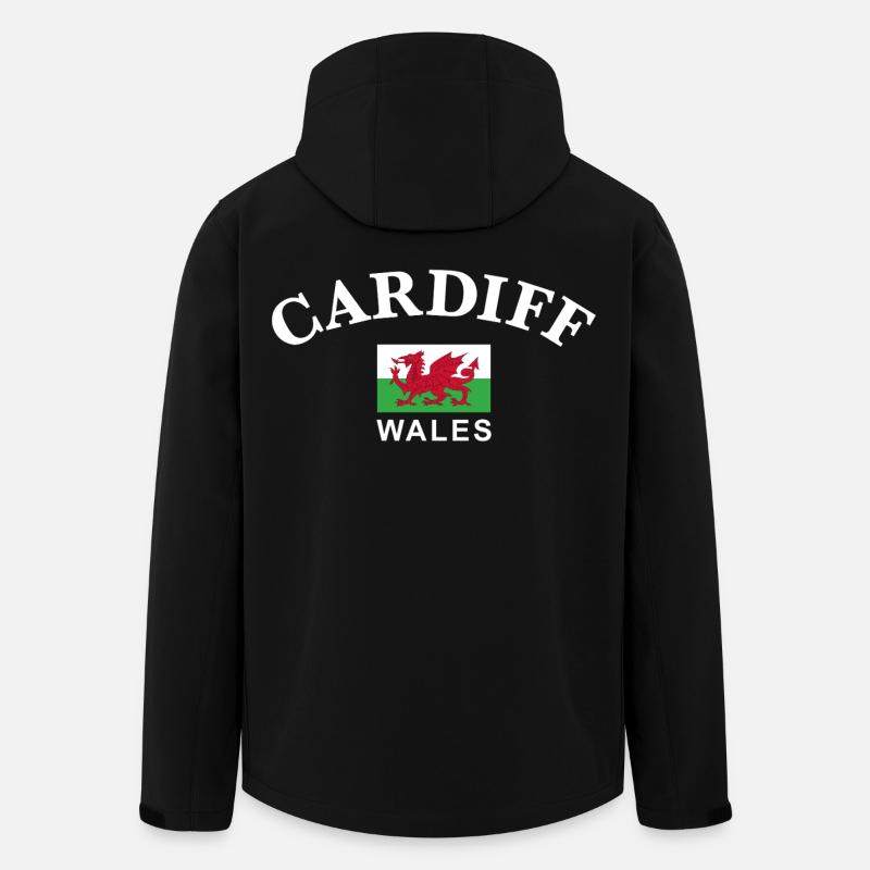 Cardiff, Wales - Recycelte Männer Softshell-Jacke von Stanley/Stella - Schwarz