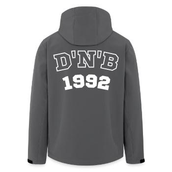 Dnb Outfit Drum & Bass rave outfit for DJs, ravers - Men’s Recycled Softshell Jacket by Stanley/Stella - black - Back - AI Model Male 185 light (185cm)