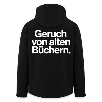 Geruch von alten Büchern Spruch T-Shirt Leser - Recycelte Männer Softshell-Jacke von Stanley/Stella - Schwarz - Hinten - AI Model Male 185 light (185cm)
