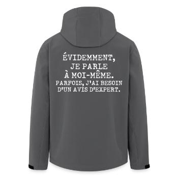 Évidemment, je parle à moi-même - Veste softshell homme en polyester recyclé Stanley/Stella - noir - Dos - AI Model Male 185 light (185cm)